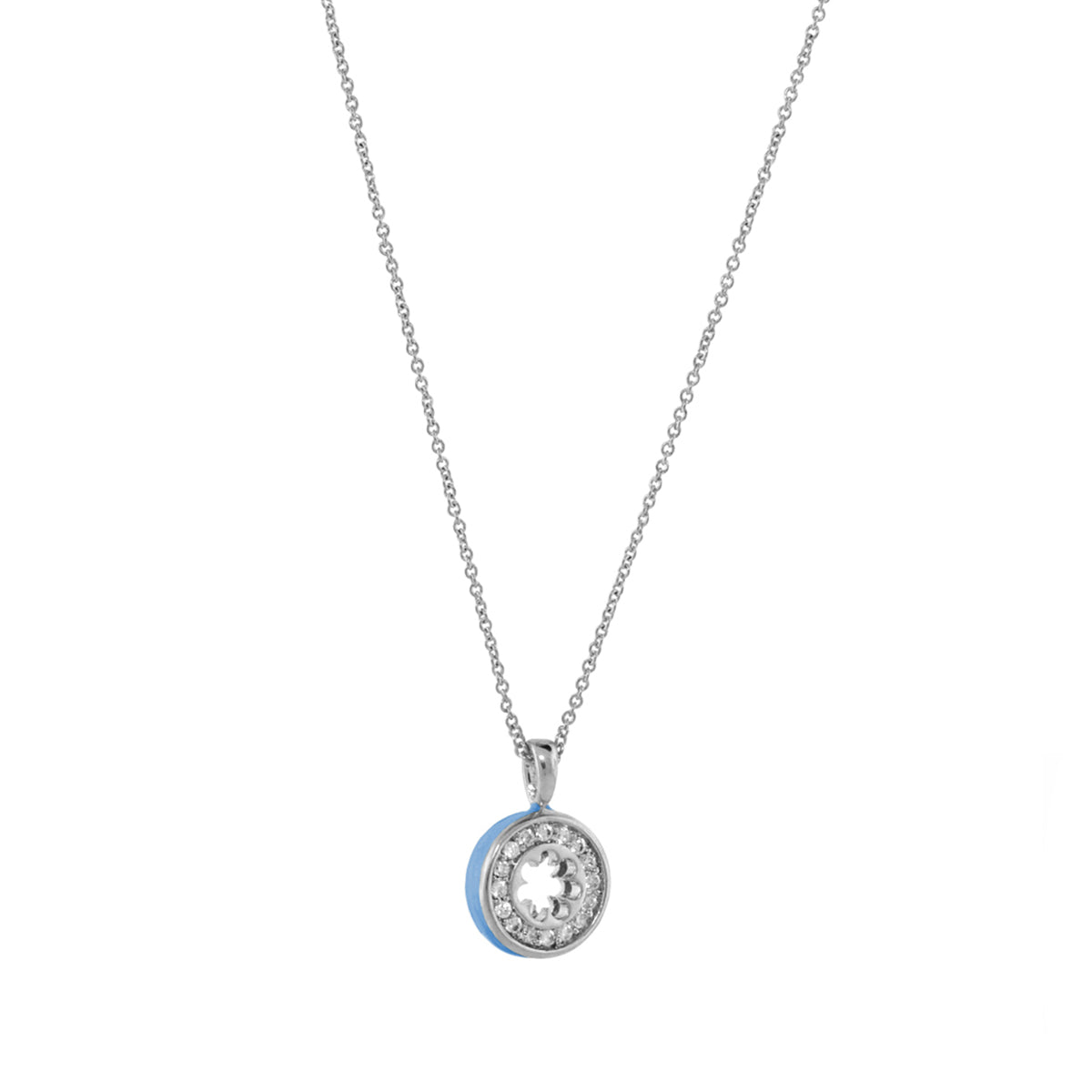 Open Arms Pave Flower Necklace