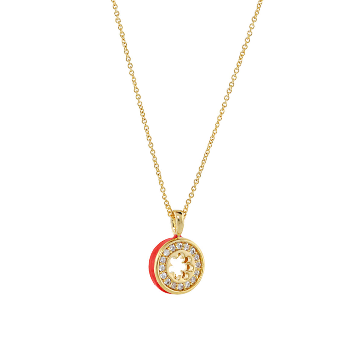 Open Arms Pave Flower Necklace