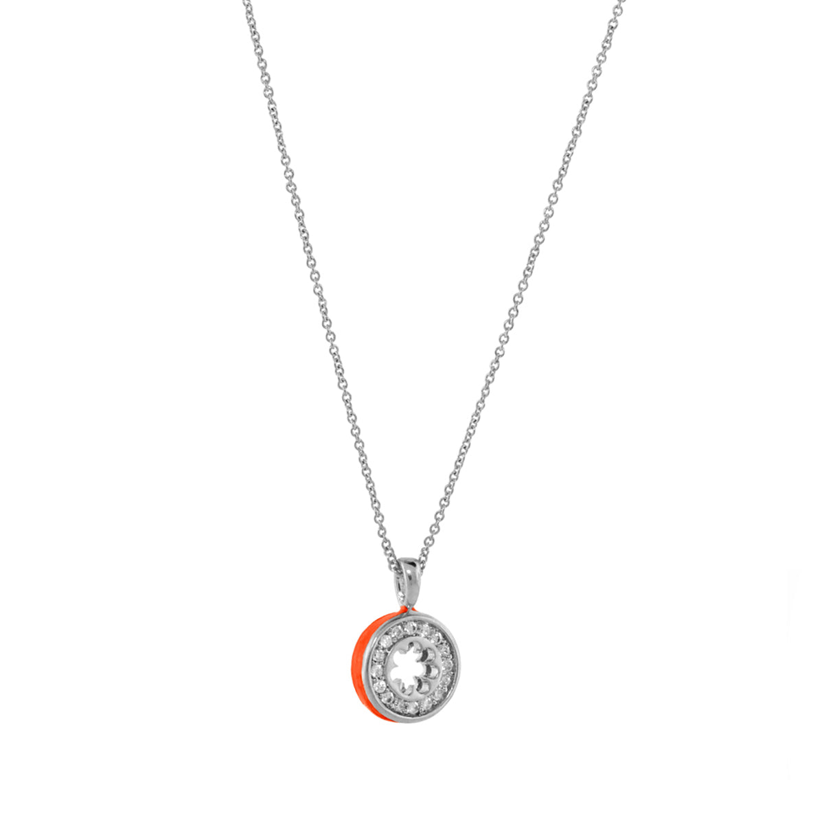 Open Arms Pave Flower Necklace
