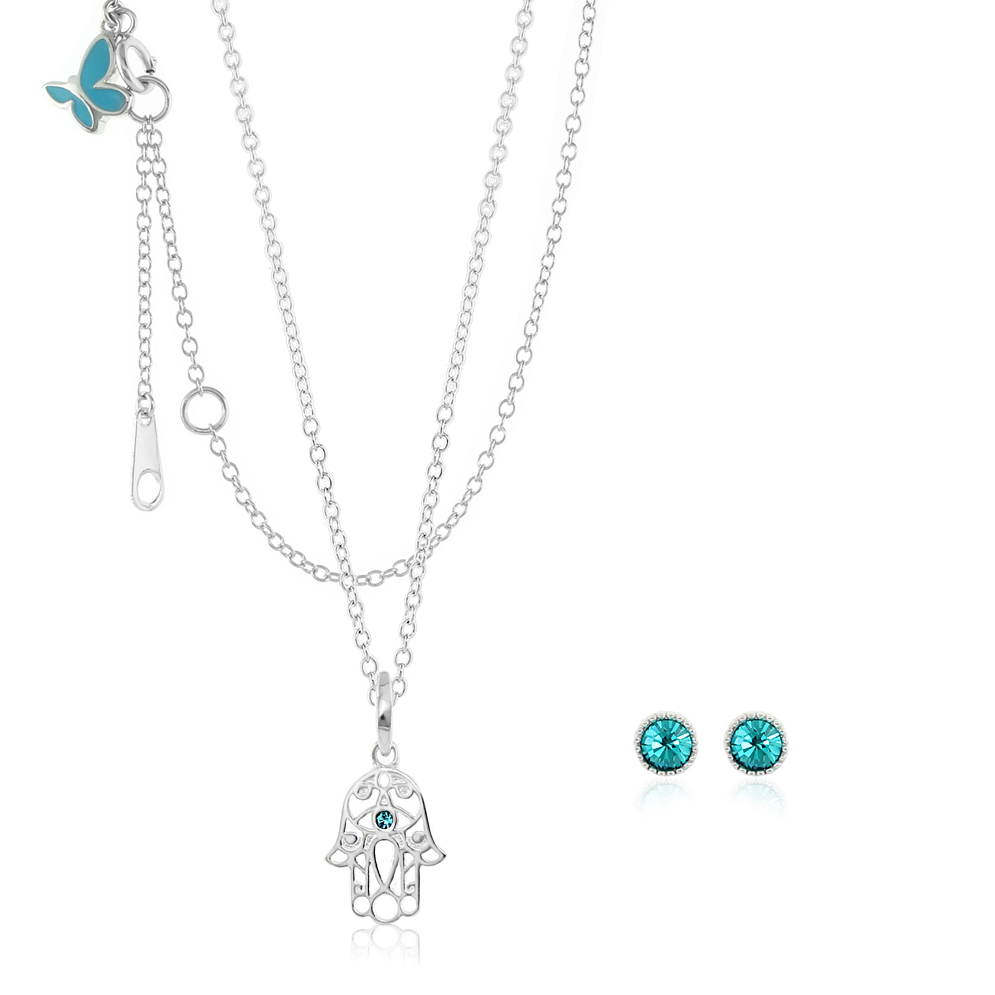 Sydney Leigh Hamsa Necklace & Earrings Set