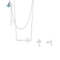 Sydney Leigh Cross Necklace & Earrings Set