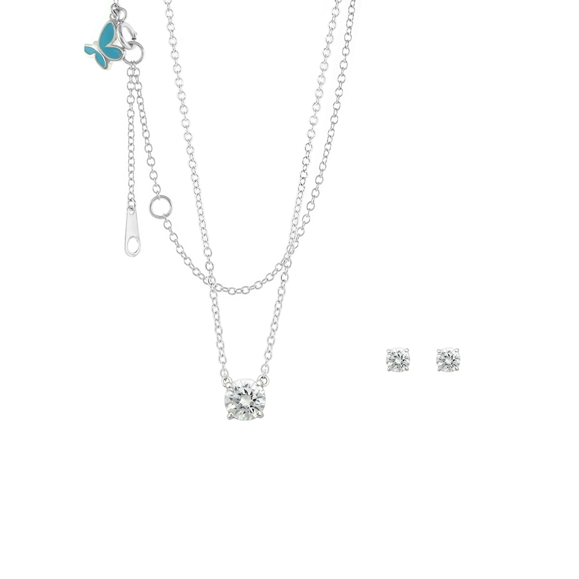Sydney Leigh Cz Pendant & Earrings Set.