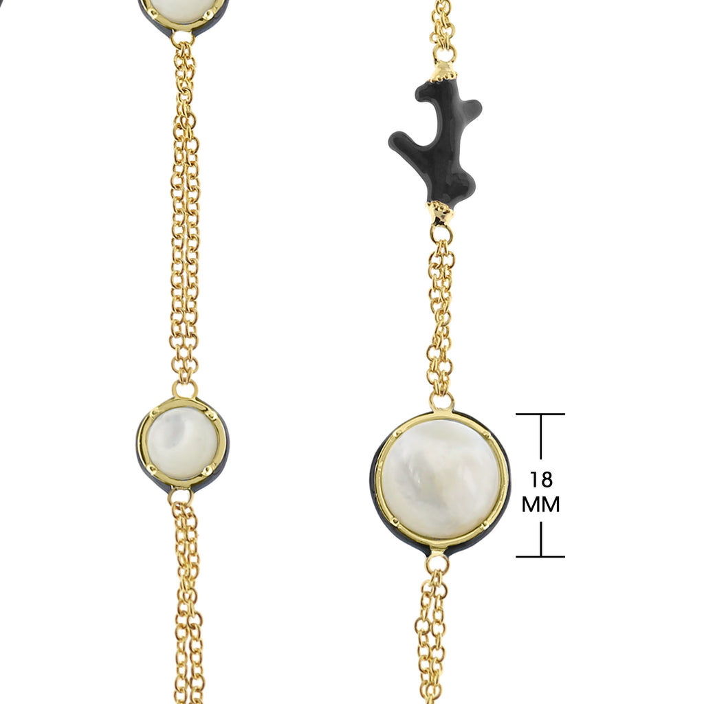 Pretty Little Things Pearl Coral Long Necklace