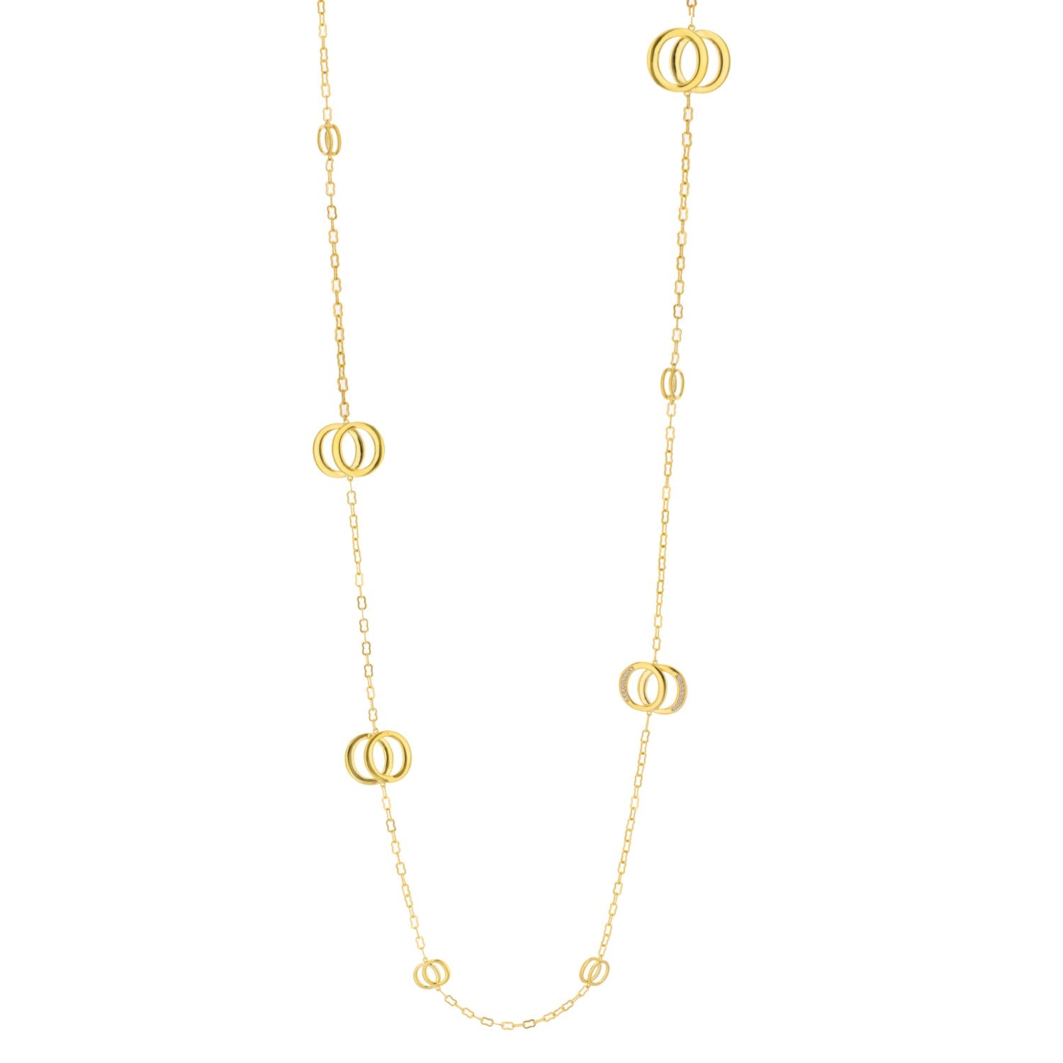 Vogue Fire Gold Plated Cubic Zirconia Long Necklace