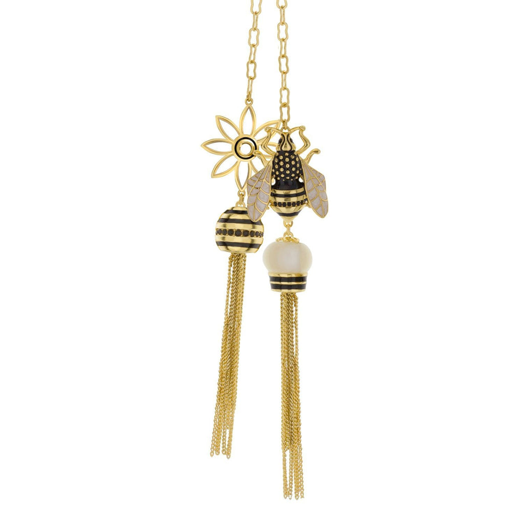 Yellow Bumble Bee Necklace