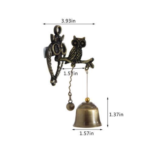 New Vintage Metal Doorbell Horse Elephant Animal Shape Wind Chime Retro Classic Magnetic Wind Chimes Decoration For Shopkeepers Wall Door Ornaments Indoor Outdoor Wall Hanging Owl Decoration Bell