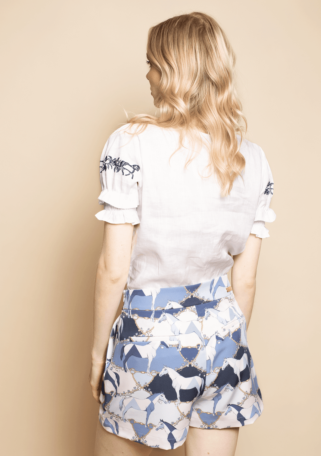 Noah Stretchy Shorts | Geo Horses Print