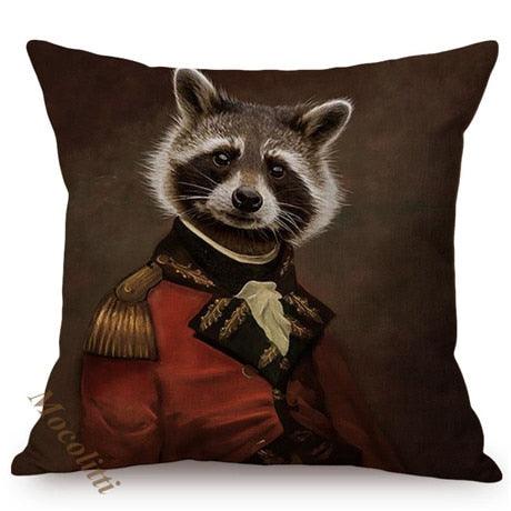 Whimsy Nordic Art Posters Style Pillow Covers Decorative Cushion Cover Zebra Giraffe Elephant Horse Fashion Animal Wearing Hat Sofa Throw Pillow Case
