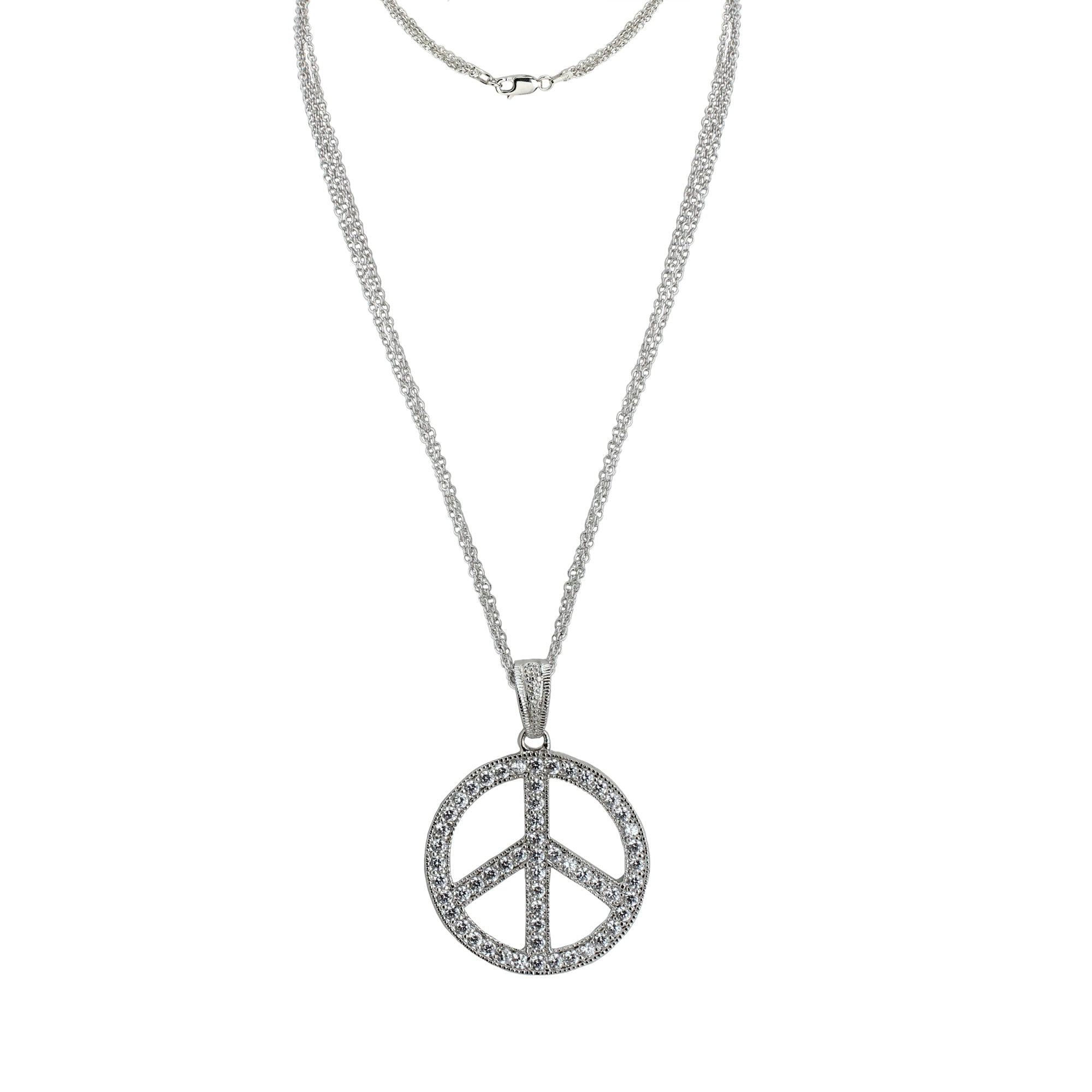 Pave Peace Necklace