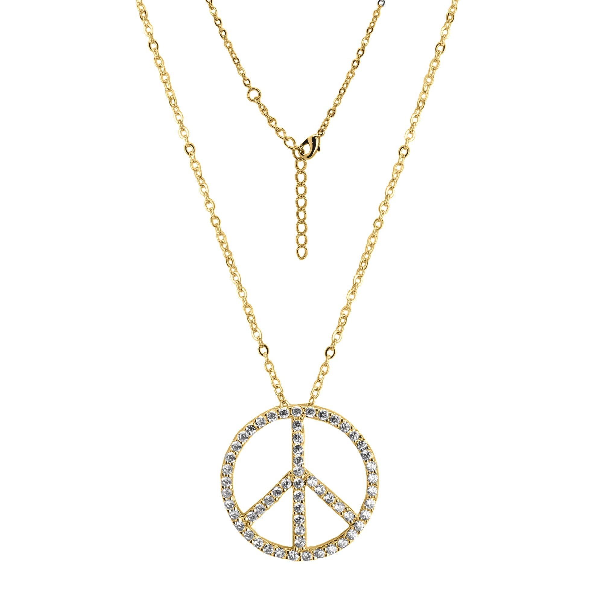 Pave Peace Necklace