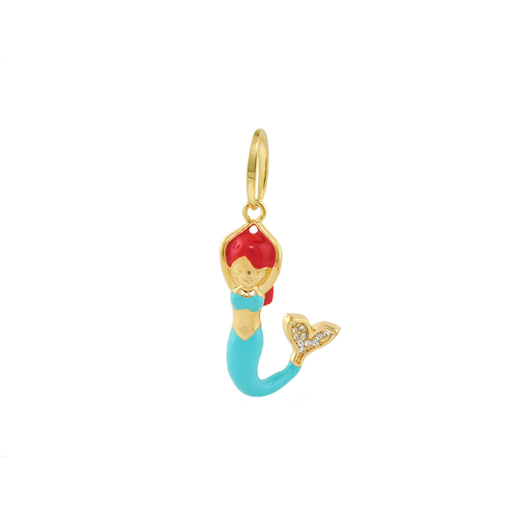 18K Gold Mermaid Pendant