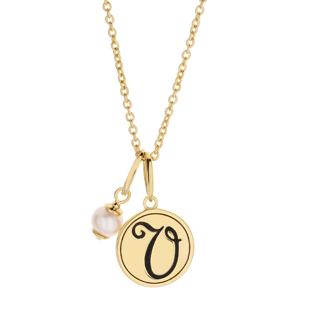 Initial V Necklace