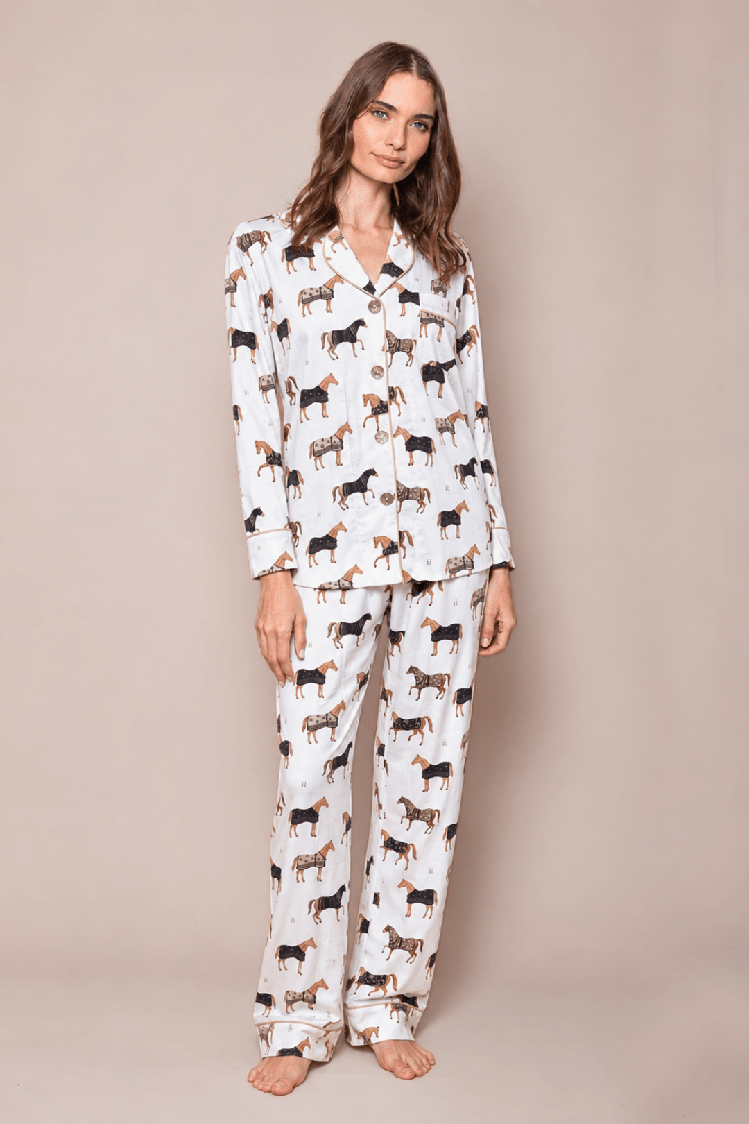 Poise Horse Cotton Pajama Set - Long