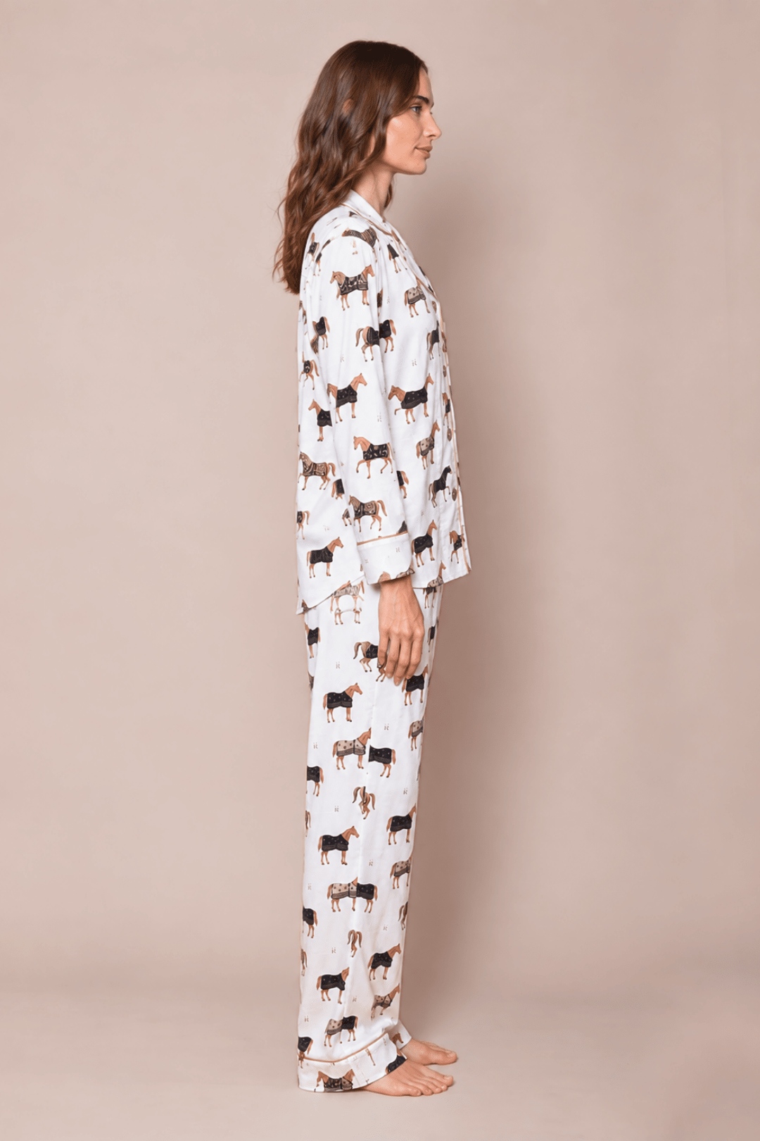 Poise Horse Cotton Pajama Set - Long