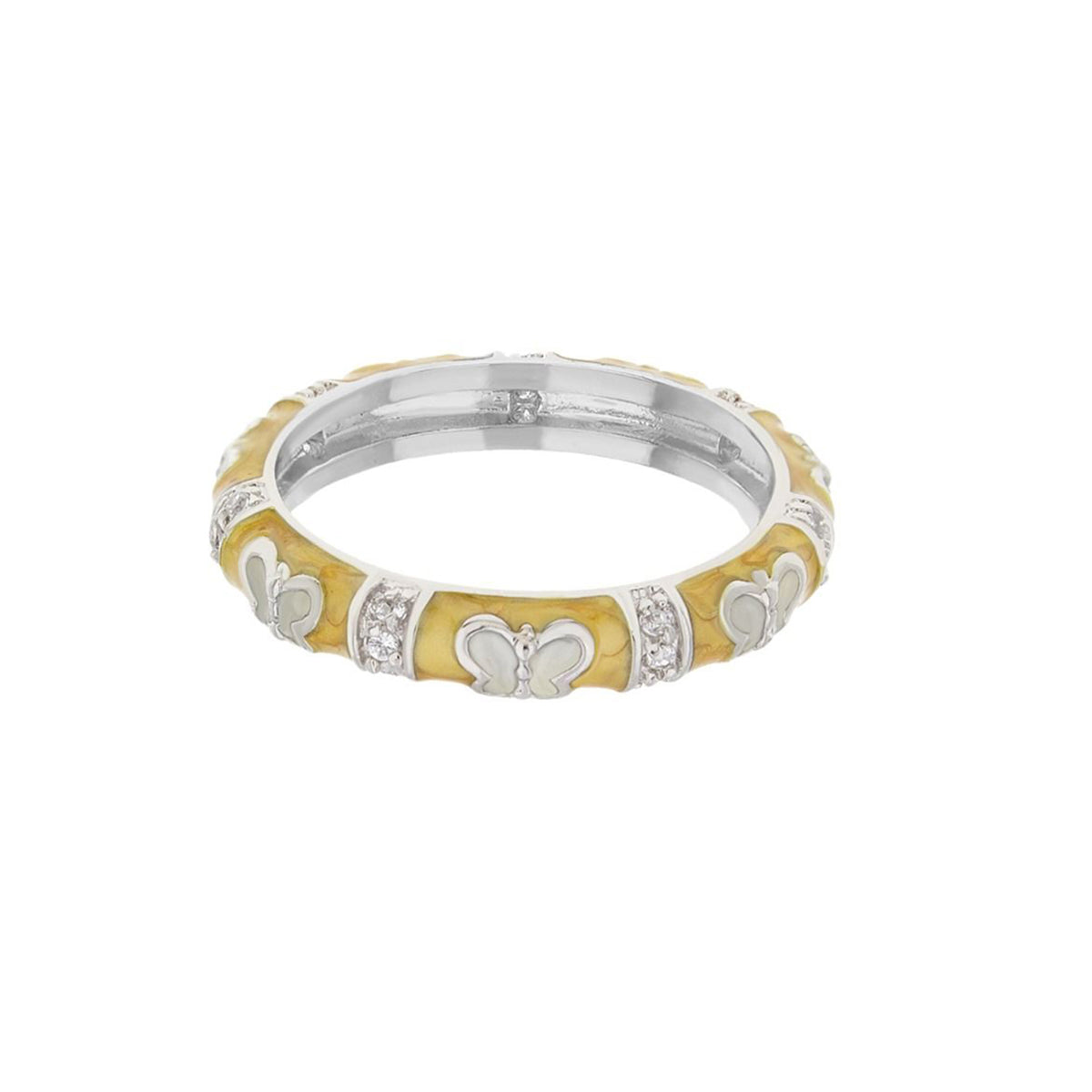Butterfly World Yellow Enamel Stackable Ring
