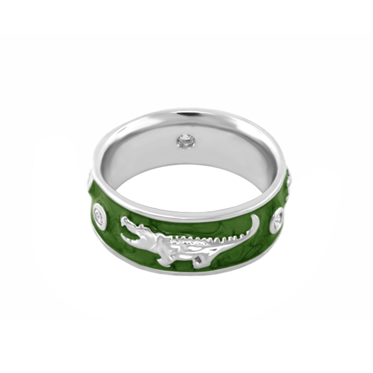 Animal Paradise Rhodium-Plated Alligator Band Ring