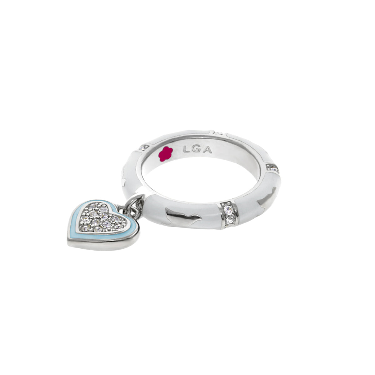 Charming 2 White Enamel Stackable Ring