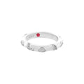Stackable Fiesta Ring Hand Painted White Enamel