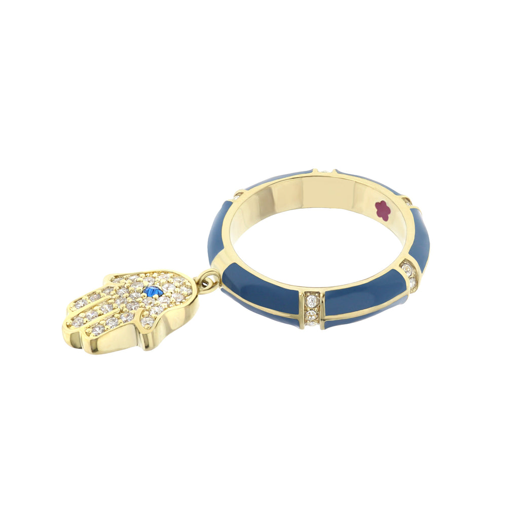 Lucky Hamsa Stackable Ring