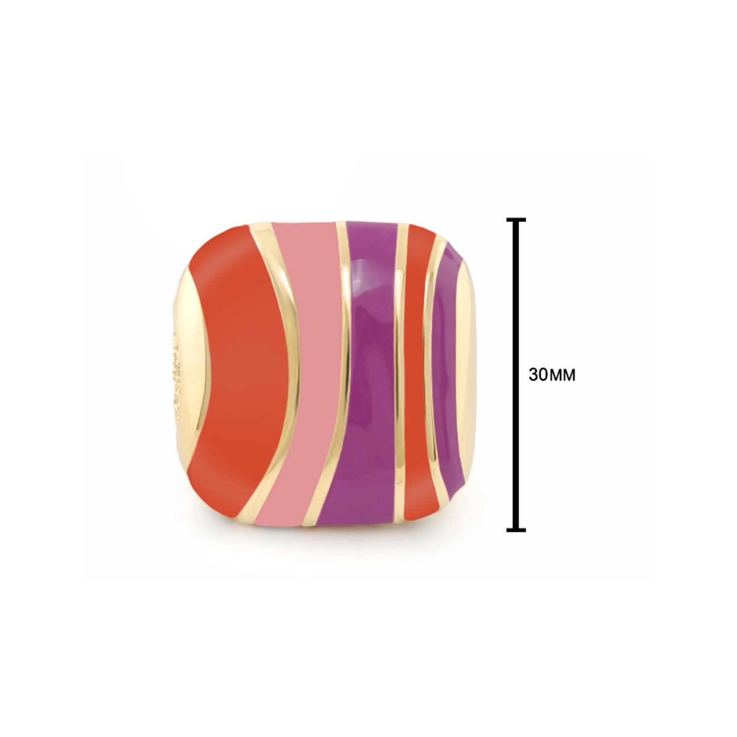 Stripes  of Pave Cocktail Ring