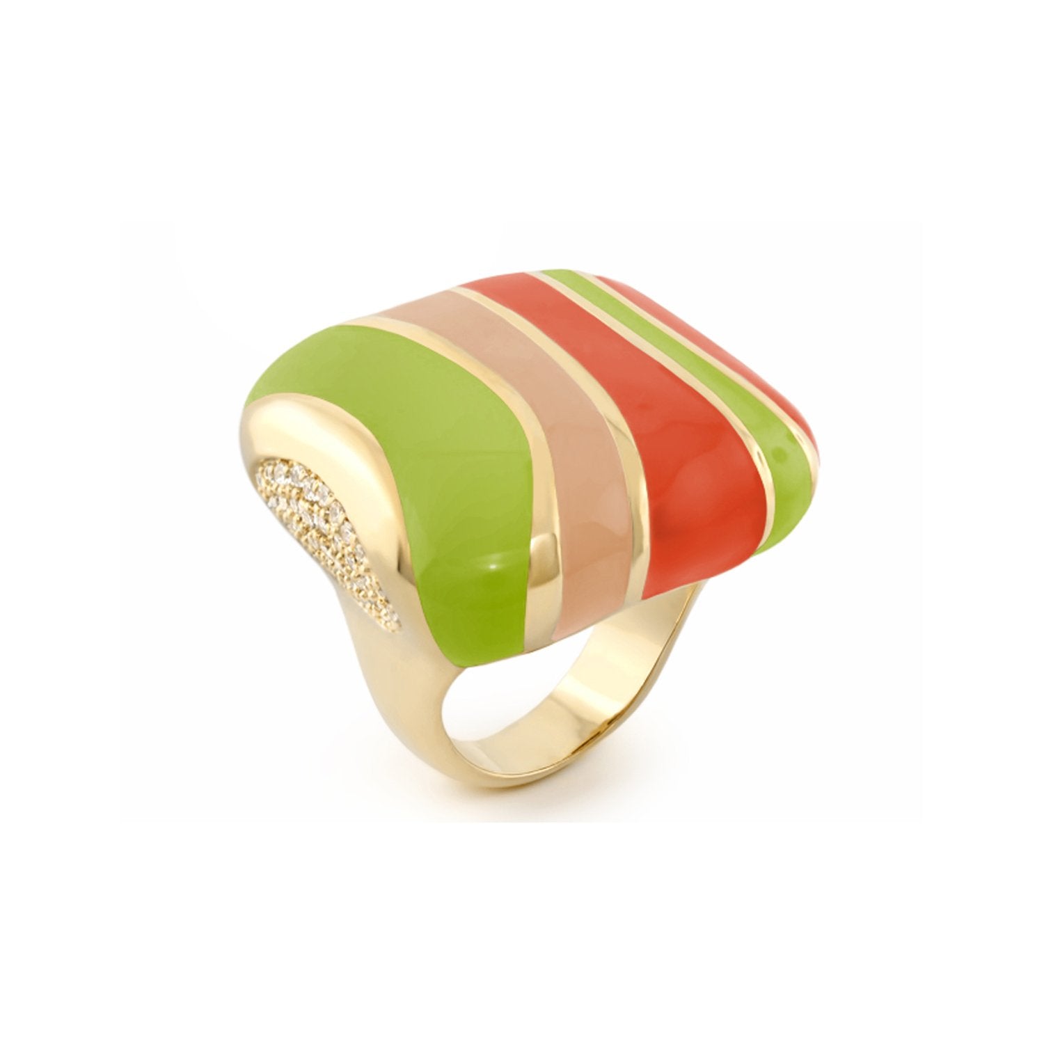 Stripes  of Pave Cocktail Ring