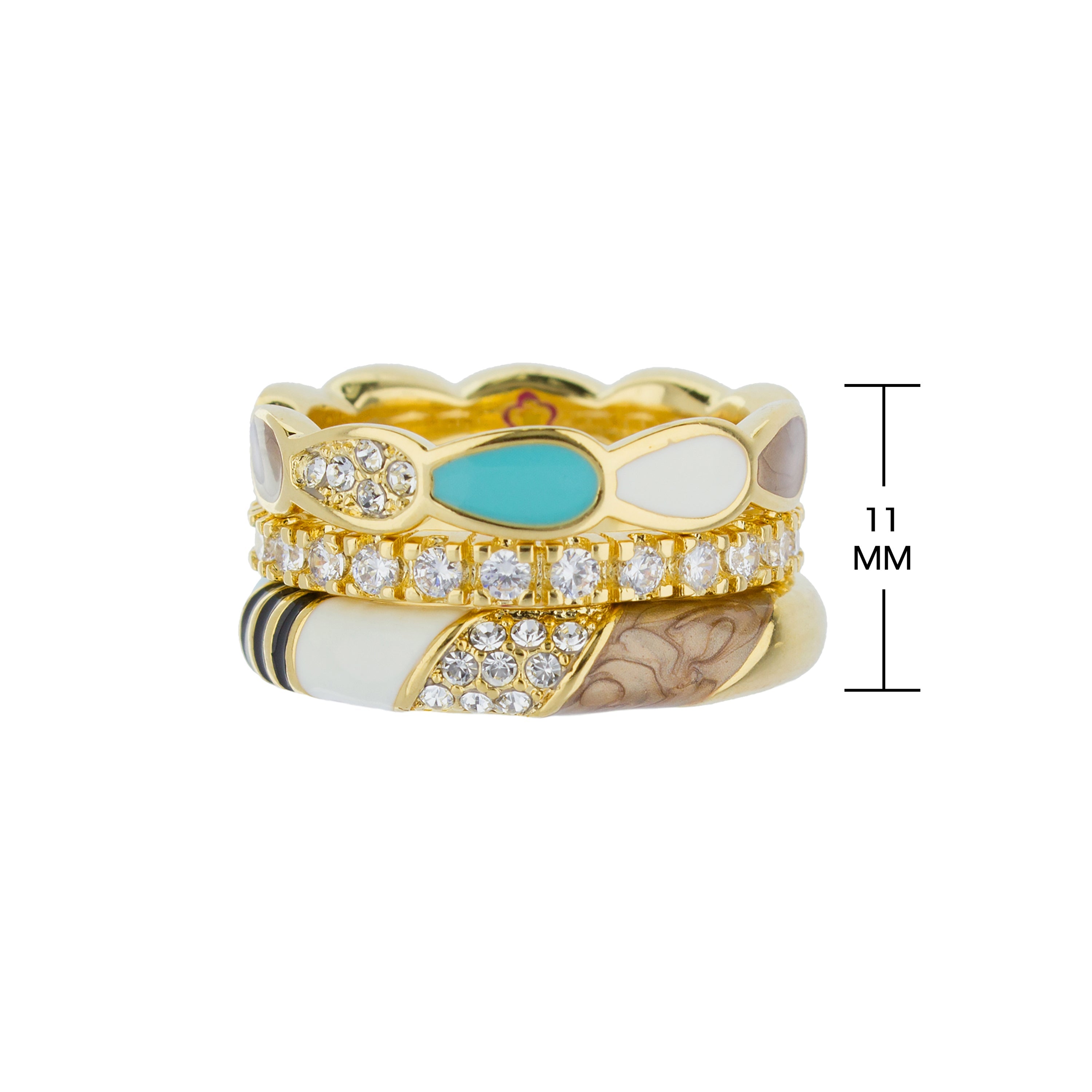 Moon Flower Stackable Ring Set