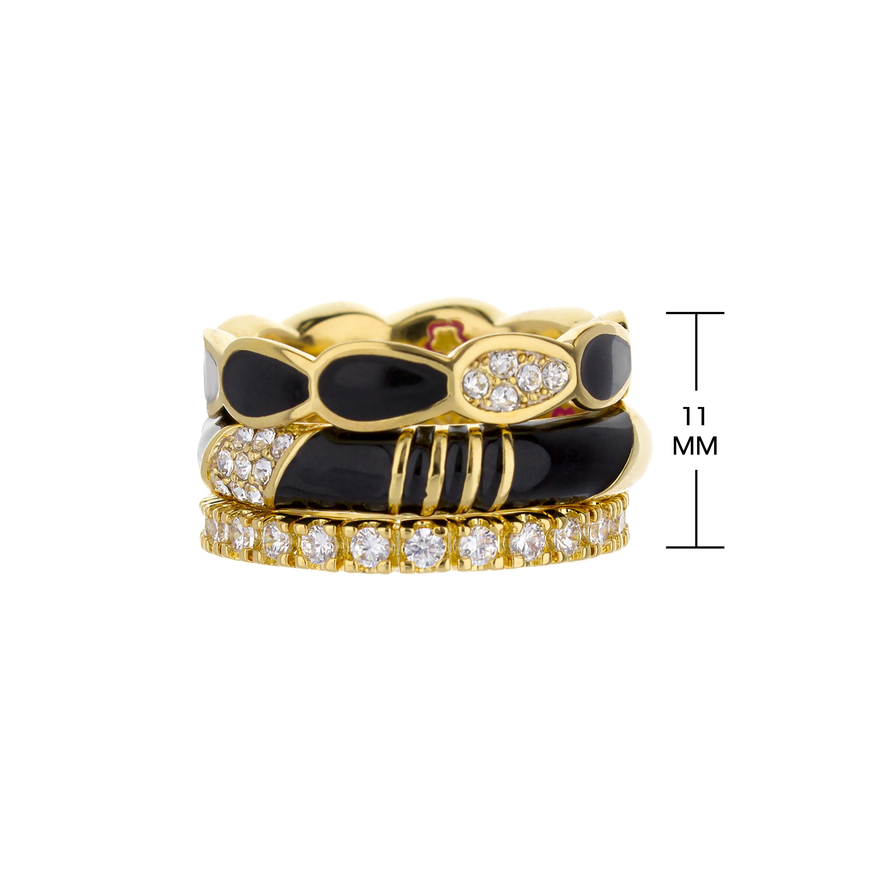 Moon Flower Ring Set