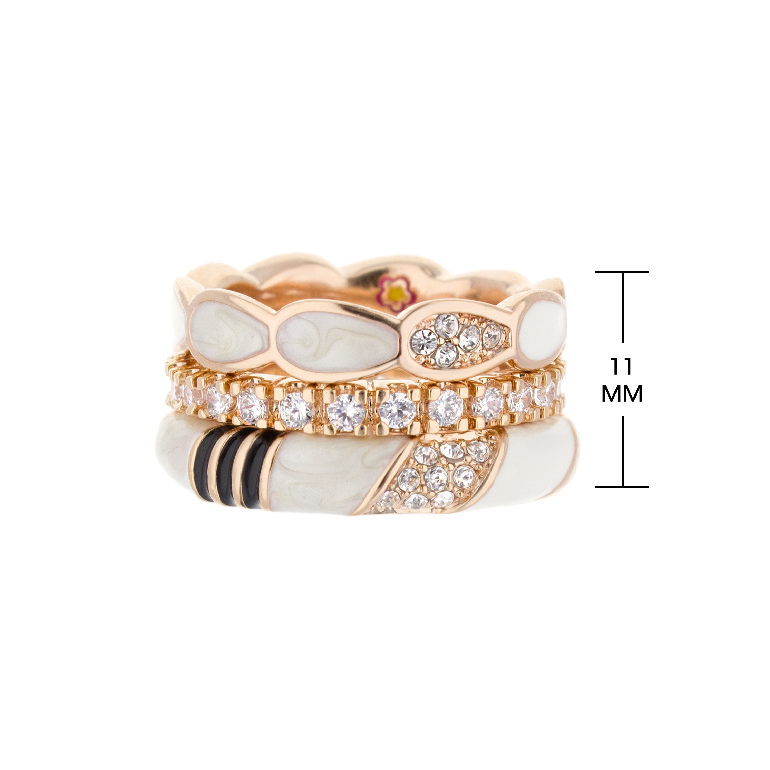 Moon Flower Stackable Ring Set