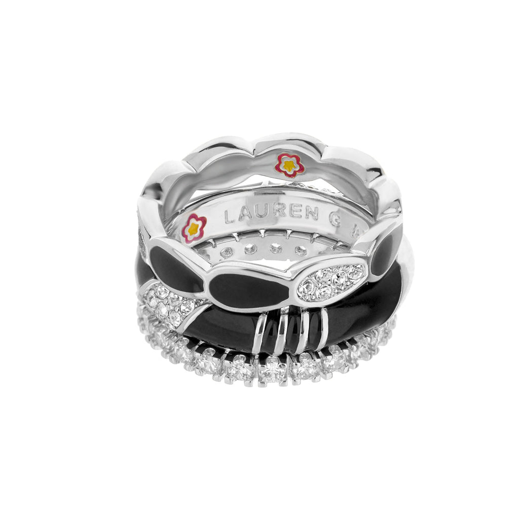 Moon Flower Ring Set