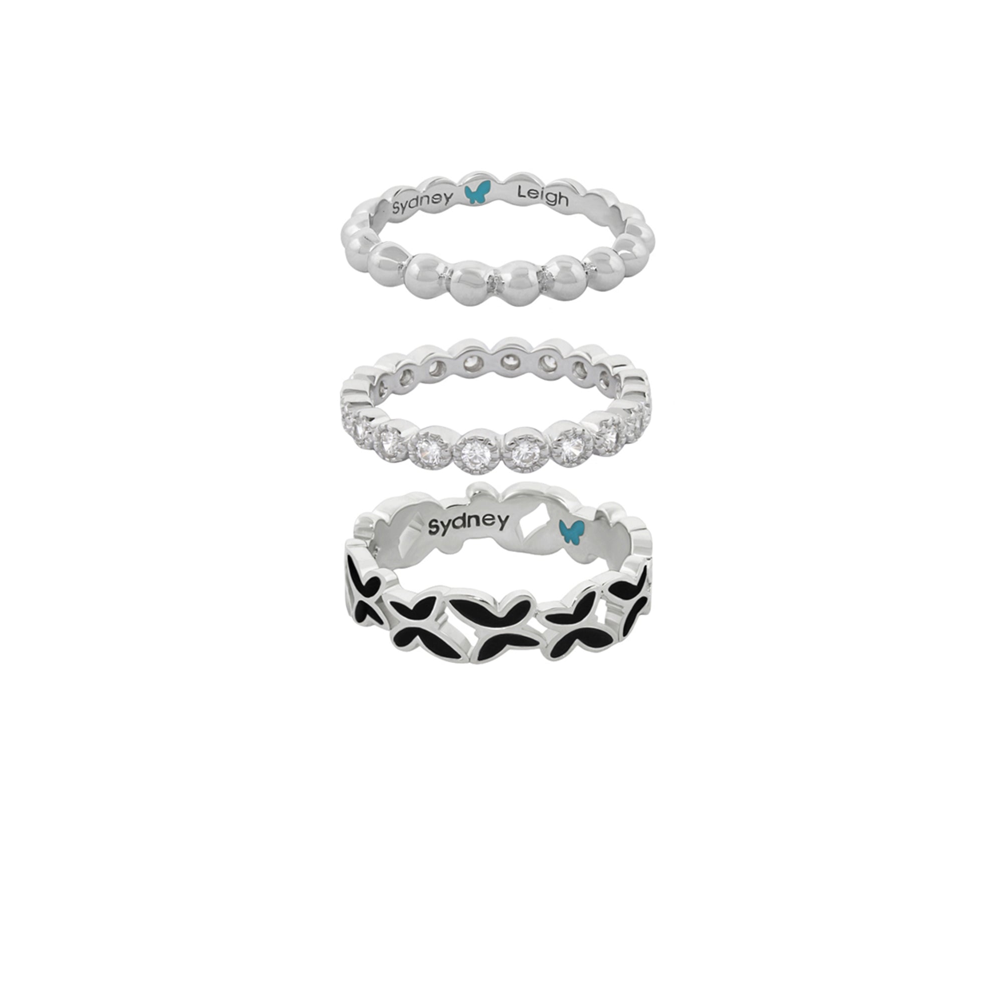 Sydney Leigh Butterfly Rings Set of 3
