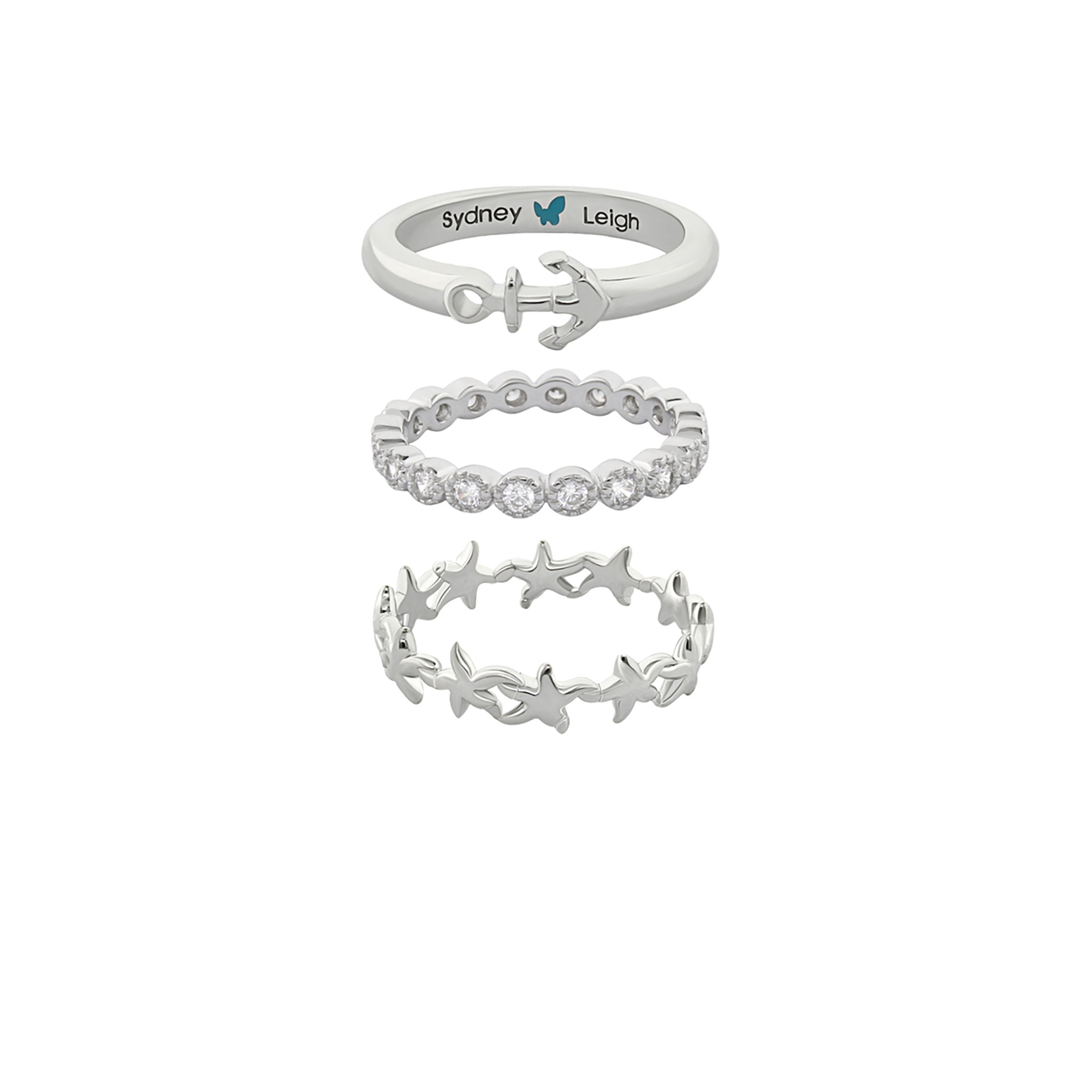 Sydney Leigh Starfish & Anchor Rings Set of 3