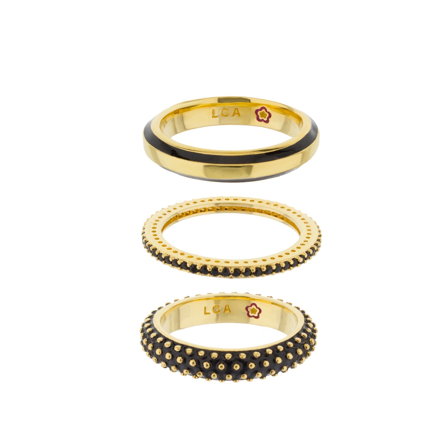 Yellow Bumble Ring Set