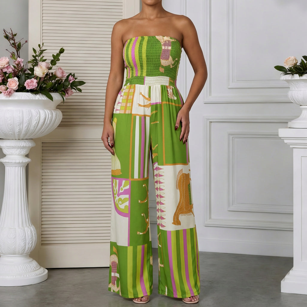 Multi-Color horse/equestrian Strapless Jumpsuit