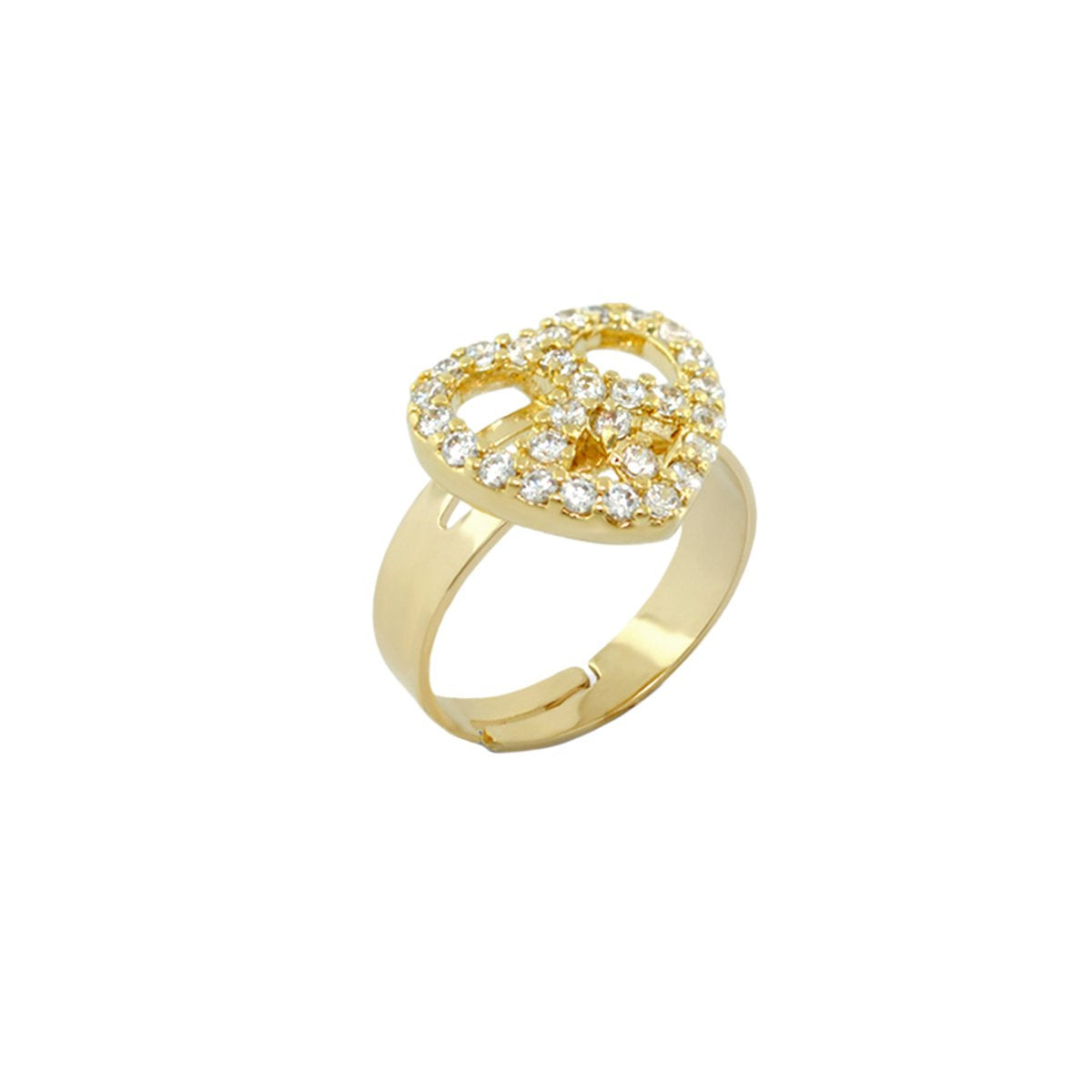 Peace Sign Heart Girls Ring