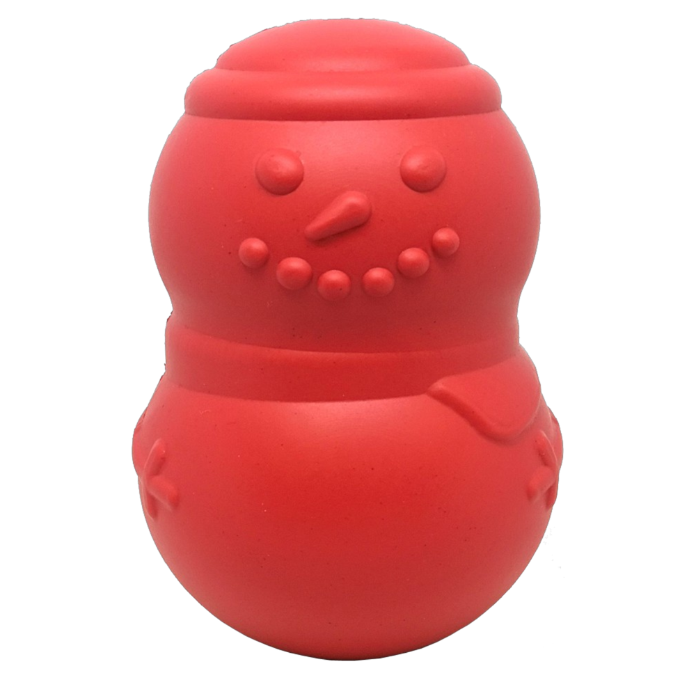 Snowman eDispenser Durable Rubber Chew Toy and Treat Dispenser for Large Dogs