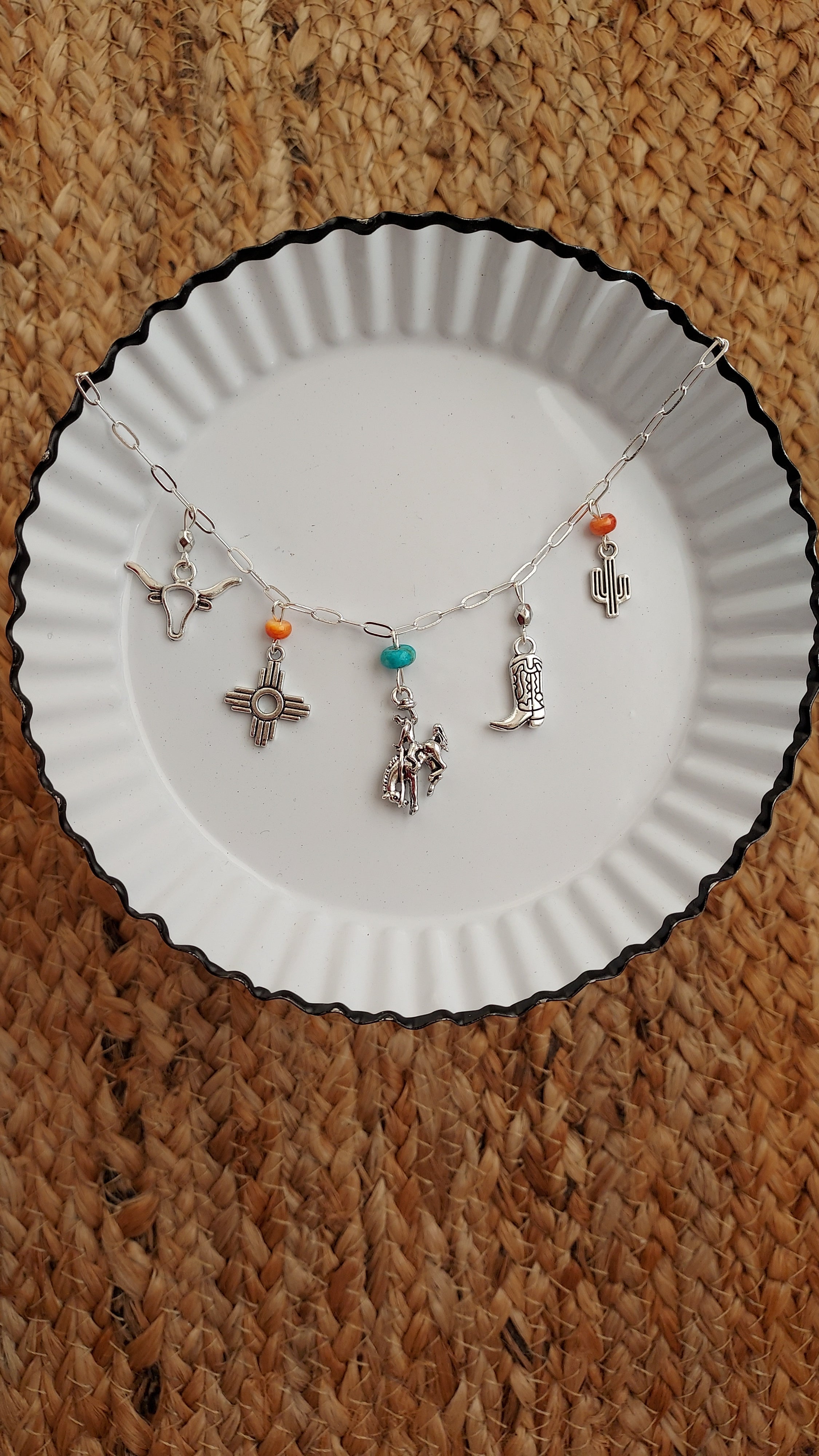 Bless Your Heart Charm Necklace Bhch001 Bucking Horse Zia Steer Cacti Boots