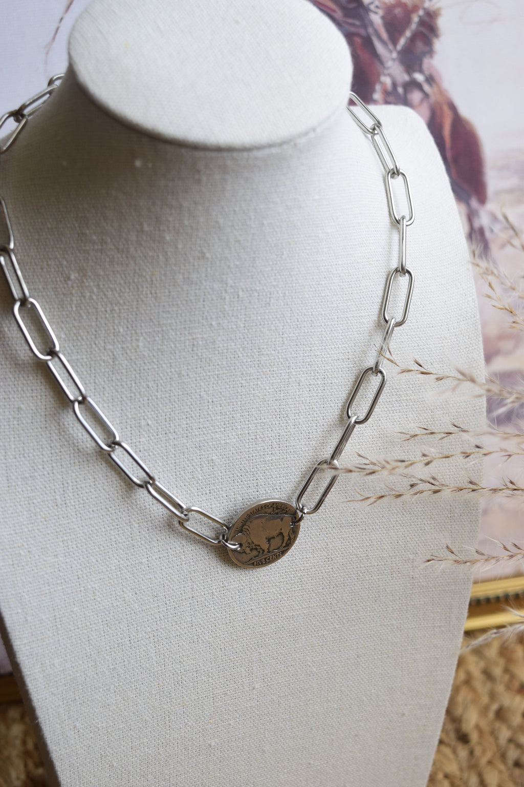 Roaming Free Necklace Buffalo Nickel Coin 14 to 16 Inch Chain Jewelry