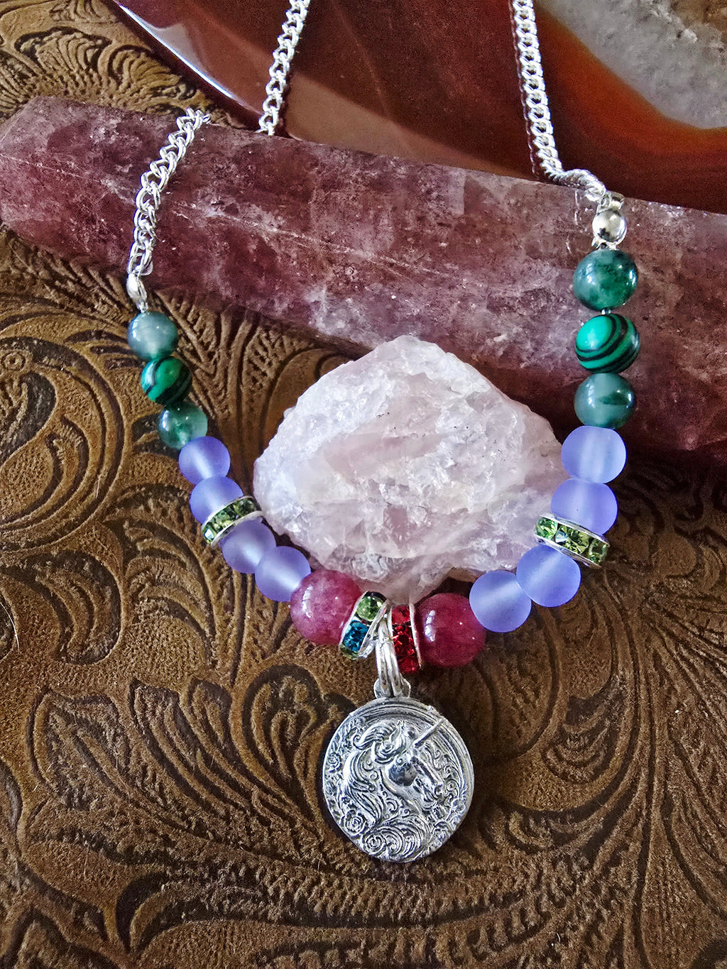 Enchanted Meadow — Unicorn Pewter Necklace