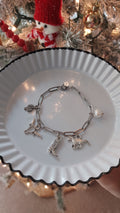 Out West Charm Bracelet Cowgirl Jewelry Stainless Steel 3 Charms