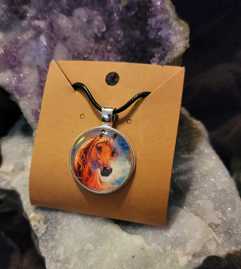 Chestnut Arabian Horse Art Print Pendant Necklace