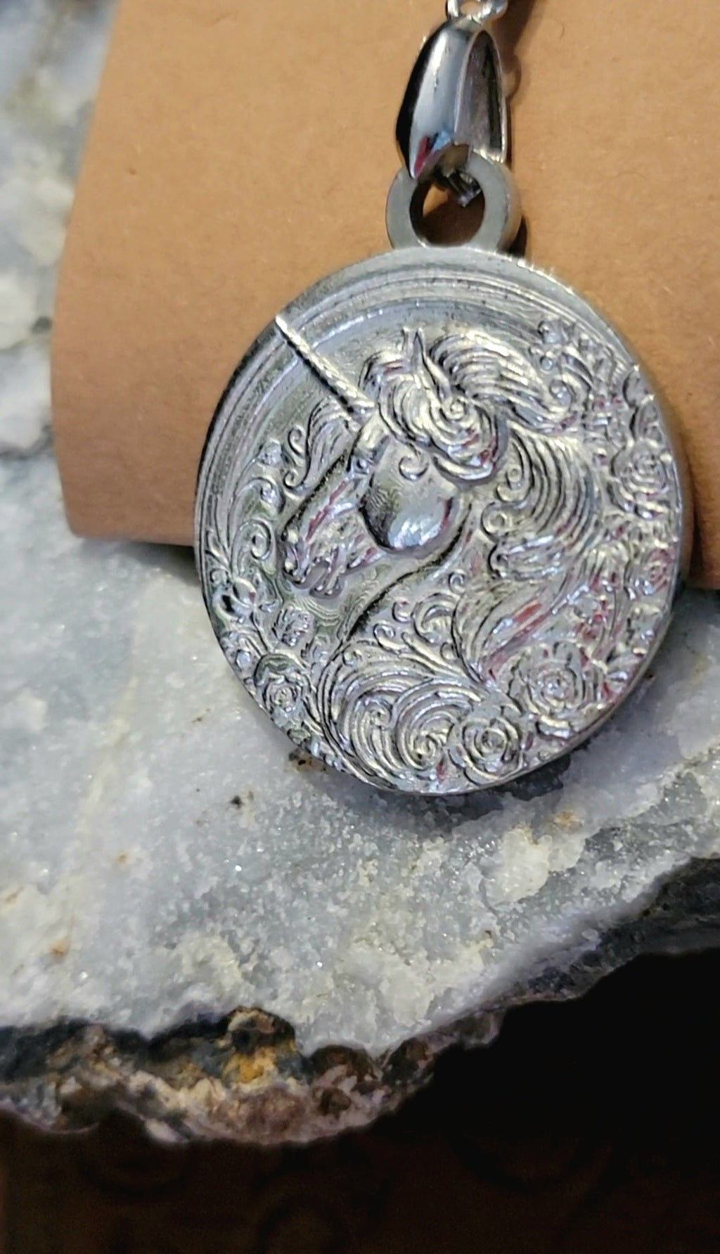 Pewter Unicorn Pendant Necklace Horse jewelry