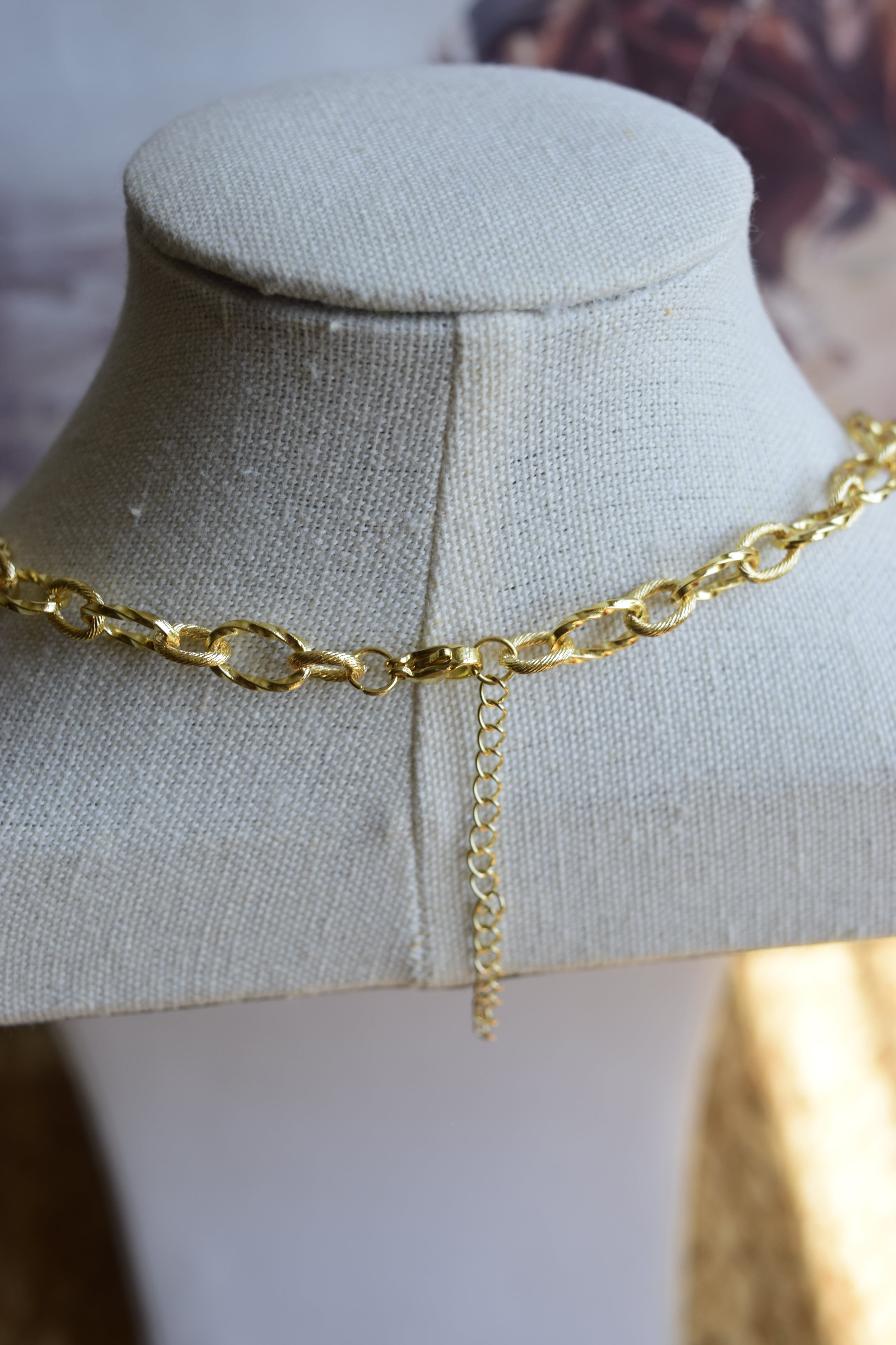 Golden Ropes Chain Necklace Everyday Wear 14K Gold Plated Stainless Steel GR-001