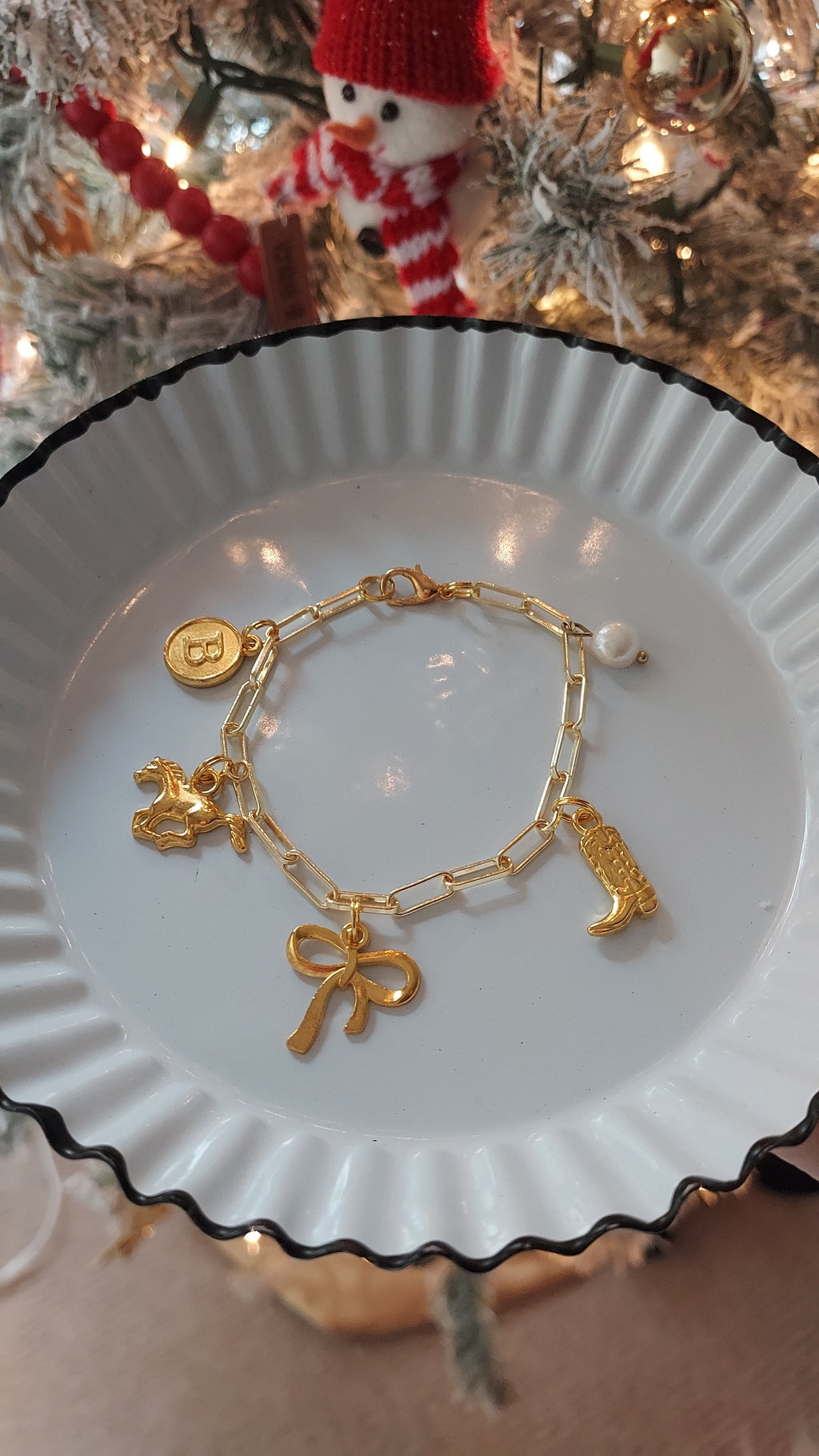 The Golden Cowgirl Charm Bracelet Four Charms 18k Gold Plated