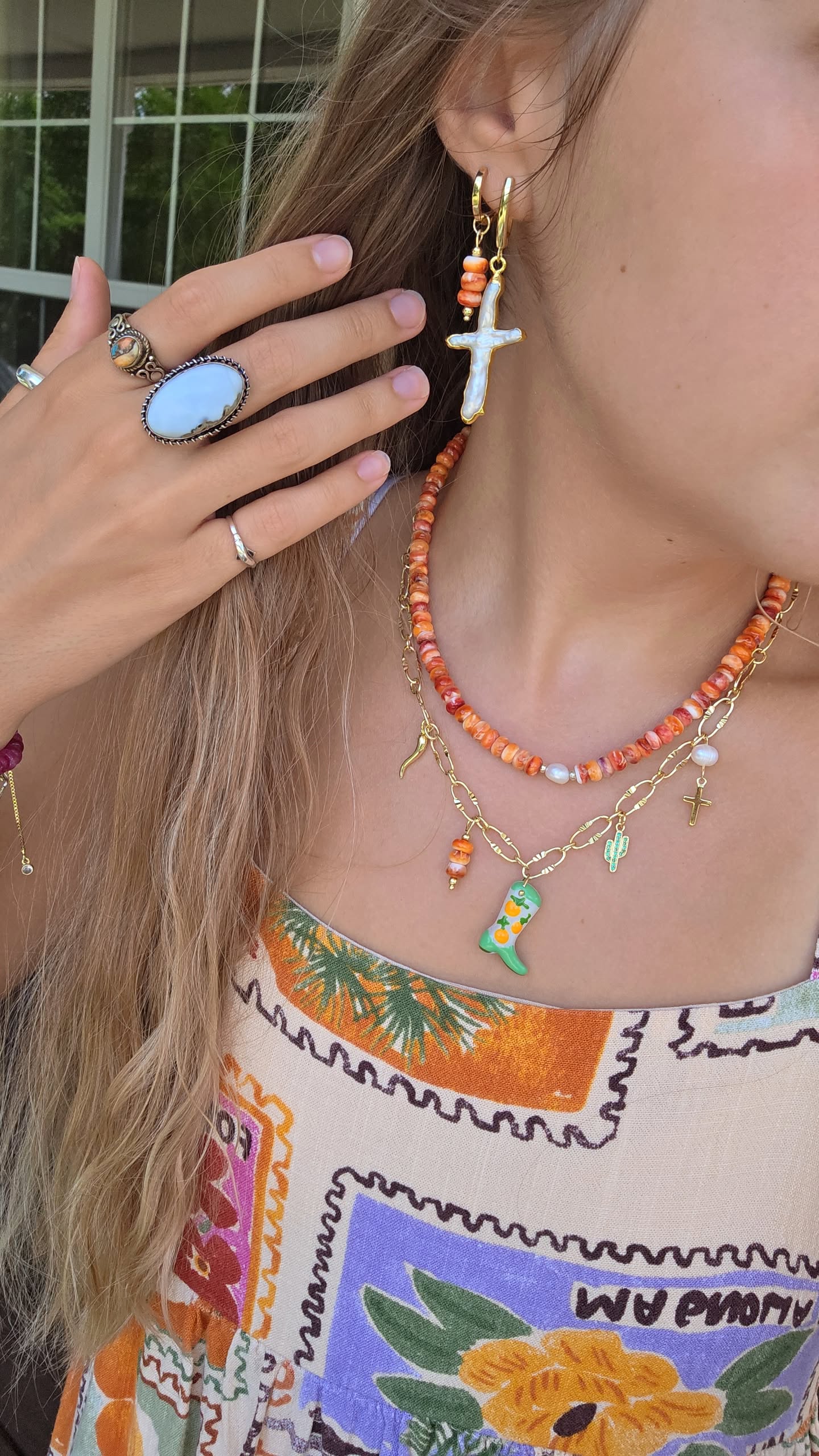 Sweet Arancia Charm Necklace Orange Boot Charm For Fashion Jewelry
