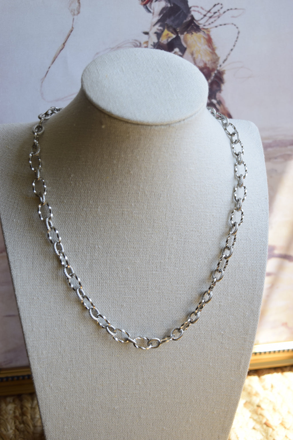 Stainless Steel Twisted Rope Necklace 16 To 18 Inches Adjustable
