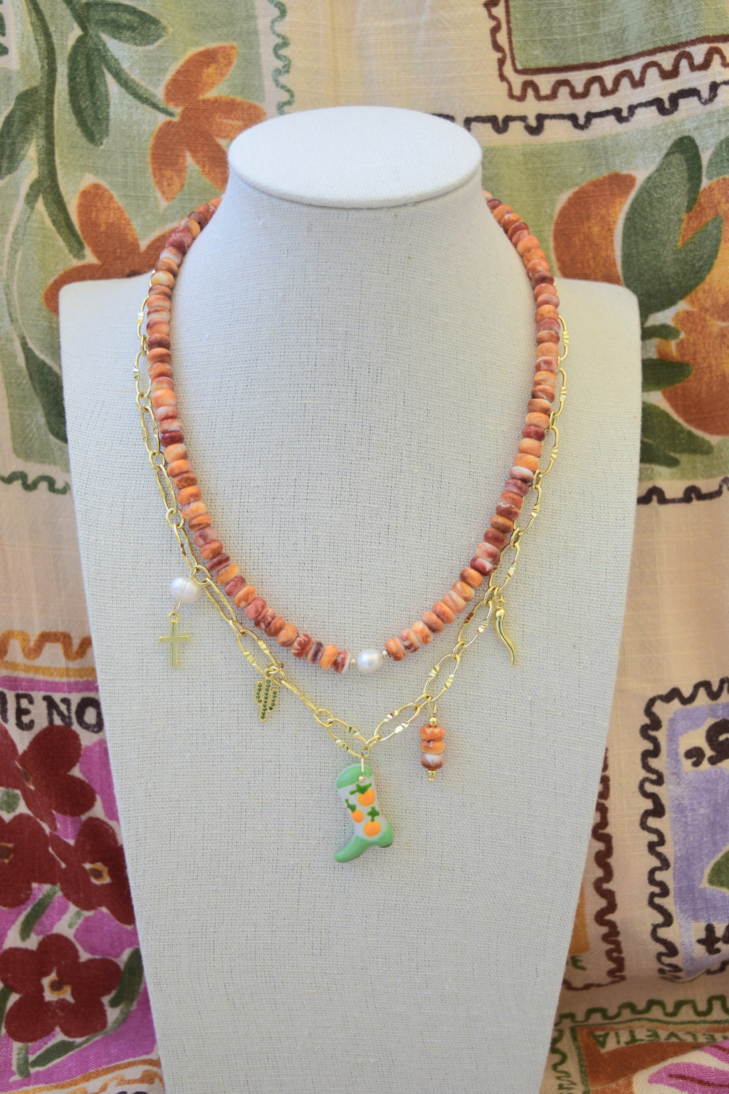 Sweet Arancia Charm Necklace Orange Boot Charm For Fashion Jewelry