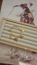 The Golden Cowgirl Charm Bracelet Four Charms 18k Gold Plated