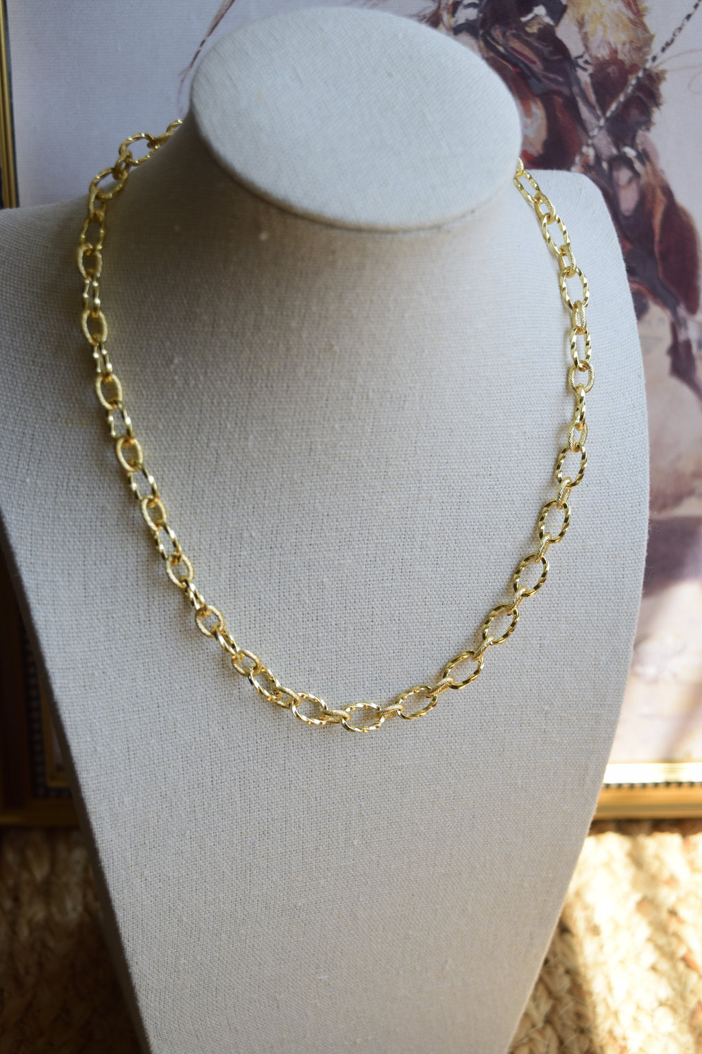 Golden Ropes Chain Necklace Everyday Wear 14K Gold Plated Stainless Steel GR-001