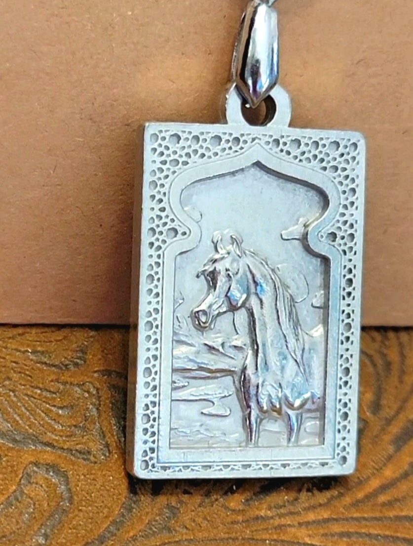Moroccan Prince Pewter Arabian Horse necklace