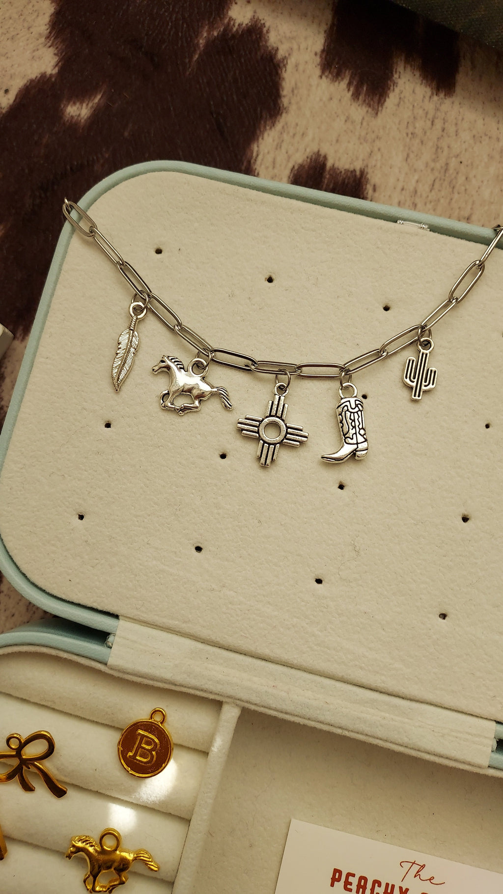Out West Charm Necklace 15 Inch To 17 Inch Stainless Steel Chain